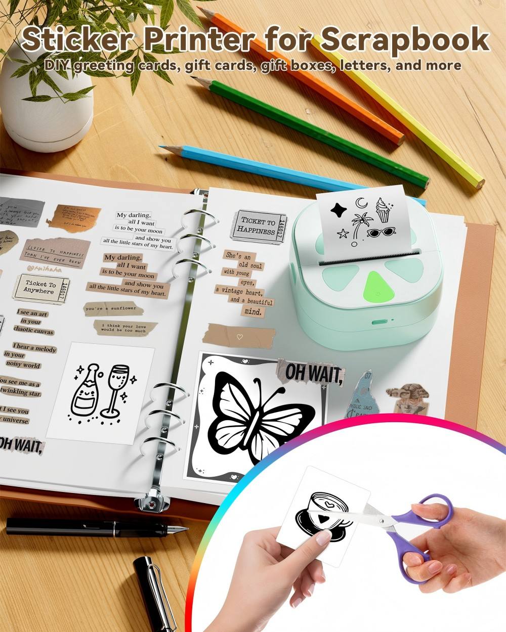 D20 Mini Sticker Printer