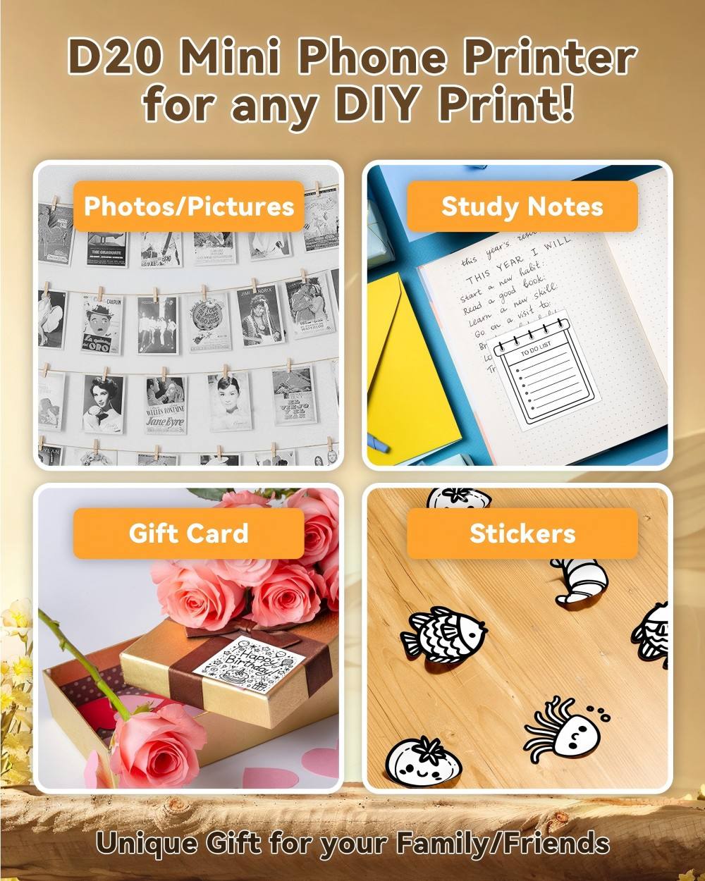 D20 Mini Sticker Printer