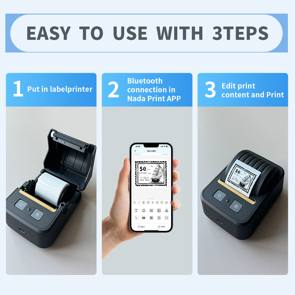Portable Thermal Printer A4 Supports
